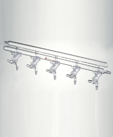 M240003,雙排管真空氣體分配器，實心玻璃節(jié)門,3,300mm,2小咀,右前左后